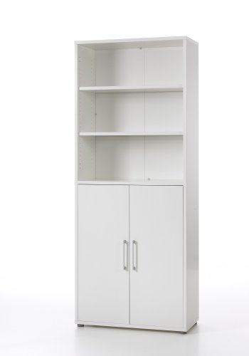 TVILUM Prima Büroregal - weiß, mit 2 Türen 