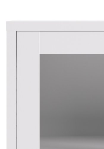 TVILUM Prima Büroregal - Weiß/Klarglas, m. 2 Türen 