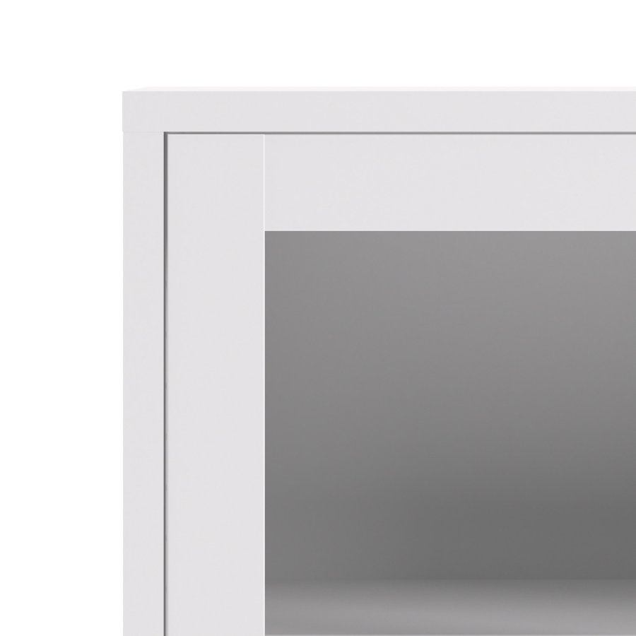 TVILUM Prima Büroregal - Weiß/Klarglas, m. 2 Türen 