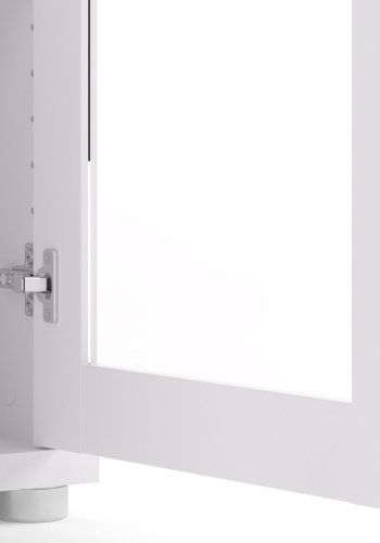 TVILUM Prima Büroregal - Weiß/Klarglas, m. 2 Türen 