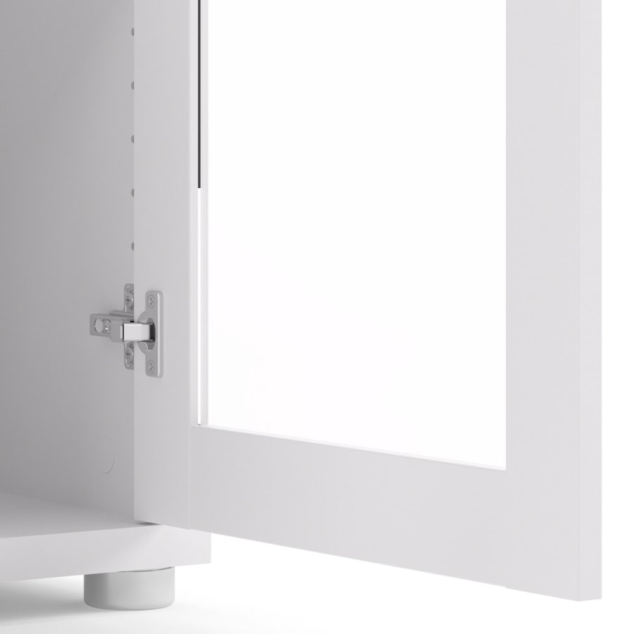 TVILUM Prima Büroregal - Weiß/Klarglas, m. 2 Türen 