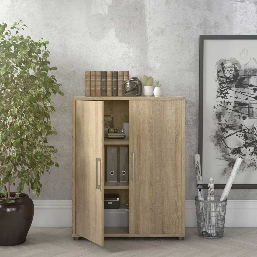 
TVILUM prima skænk - egestruktur træ, 2 låger
