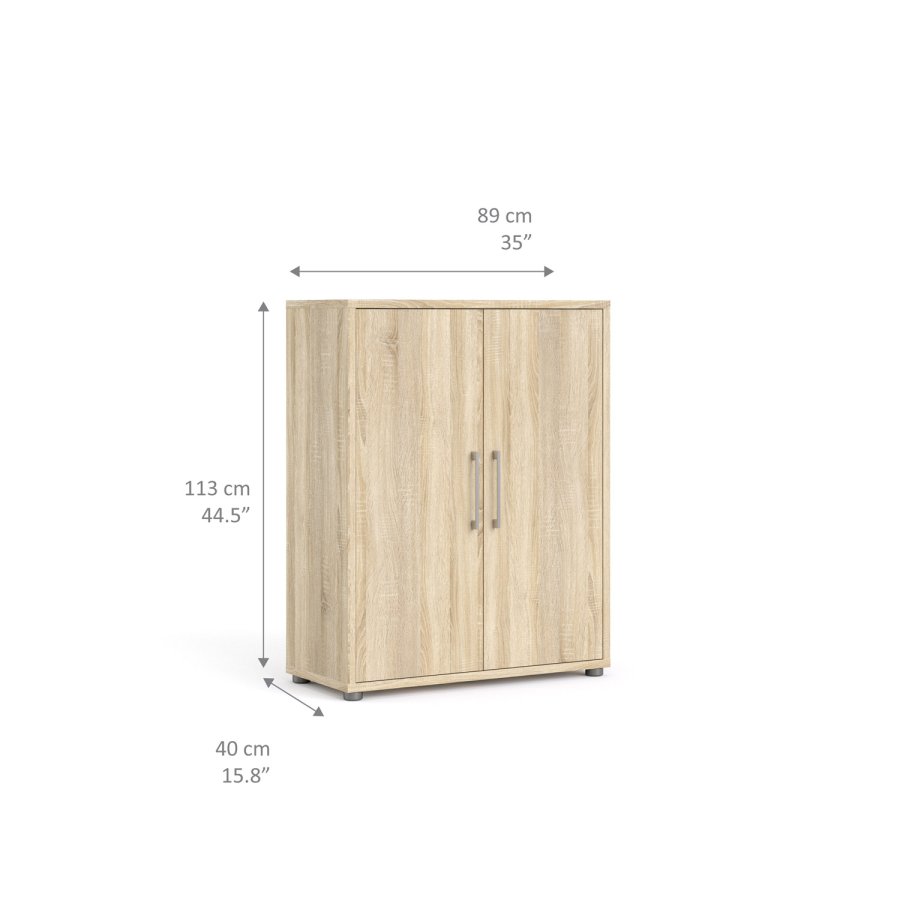 
TVILUM prima skænk - egestruktur træ, 2 låger
