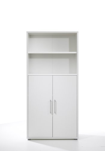 TVILUM Prima Büroregal mit 4 Regalen und 2 Türen - Weiß