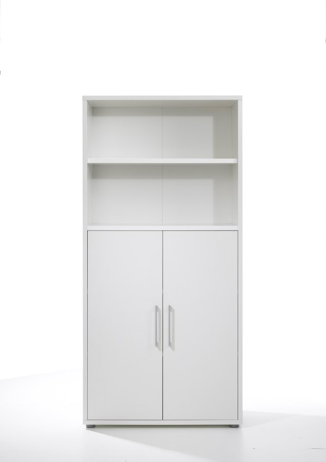 TVILUM Prima Büroregal mit 4 Regalen und 2 Türen - Weiß