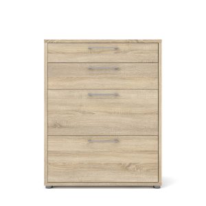 TVILUM Prima kontorkommode - eikestruktur, m. 4 skuffer 