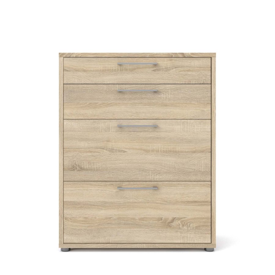 TVILUM Prima Bürokommode - Eichenstruktur, mit 4 Schubladen 