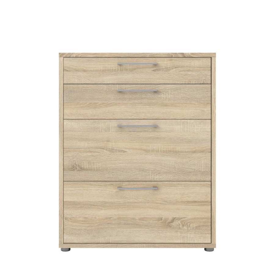 TVILUM Prima Bürokommode - Eichenstruktur, mit 4 Schubladen 