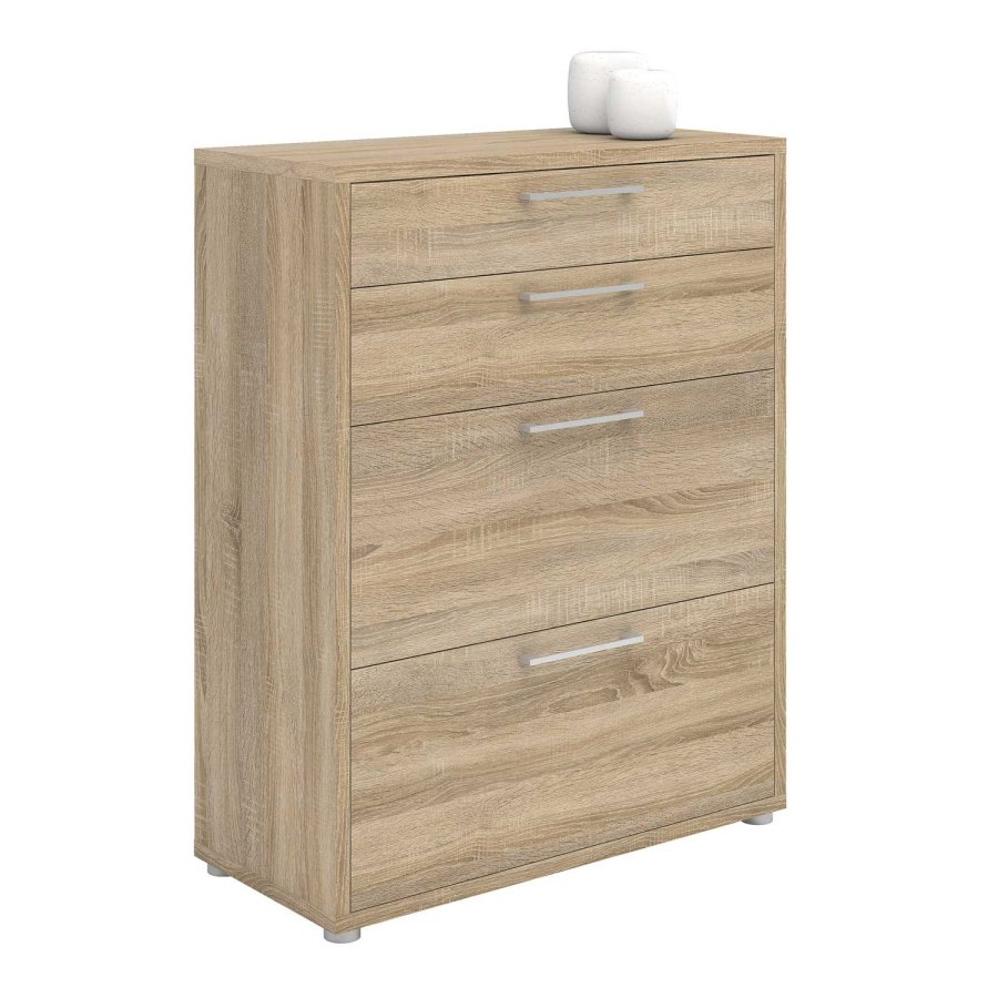 TVILUM Prima Bürokommode - Eichenstruktur, mit 4 Schubladen 