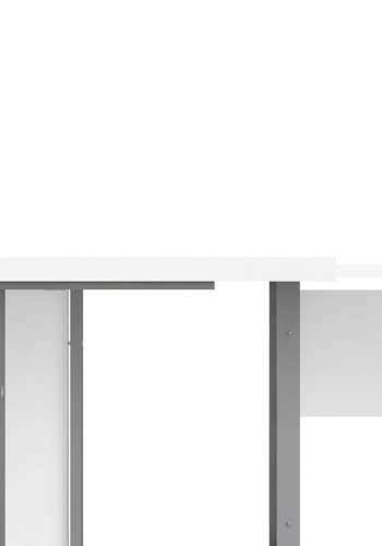 
TVILUM Prima hjørneskrivebord - hvidt træ og stålstel
