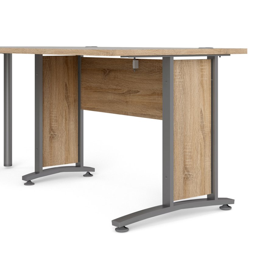 
TVILUM prima hjørneskrivebord - naturfarvet komposittræ, melaminbelagte bordplader, metalstel
