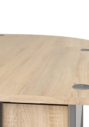 
TVILUM prima hjørneskrivebord - naturfarvet komposittræ, melaminbelagte bordplader, metalstel
