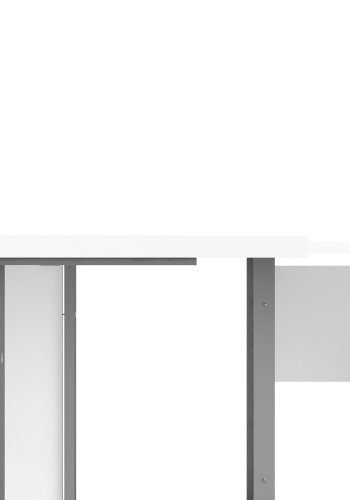 
TVILUM Prima hjørneskrivebord - hvid træ m stålstel, m 4 skuffer
