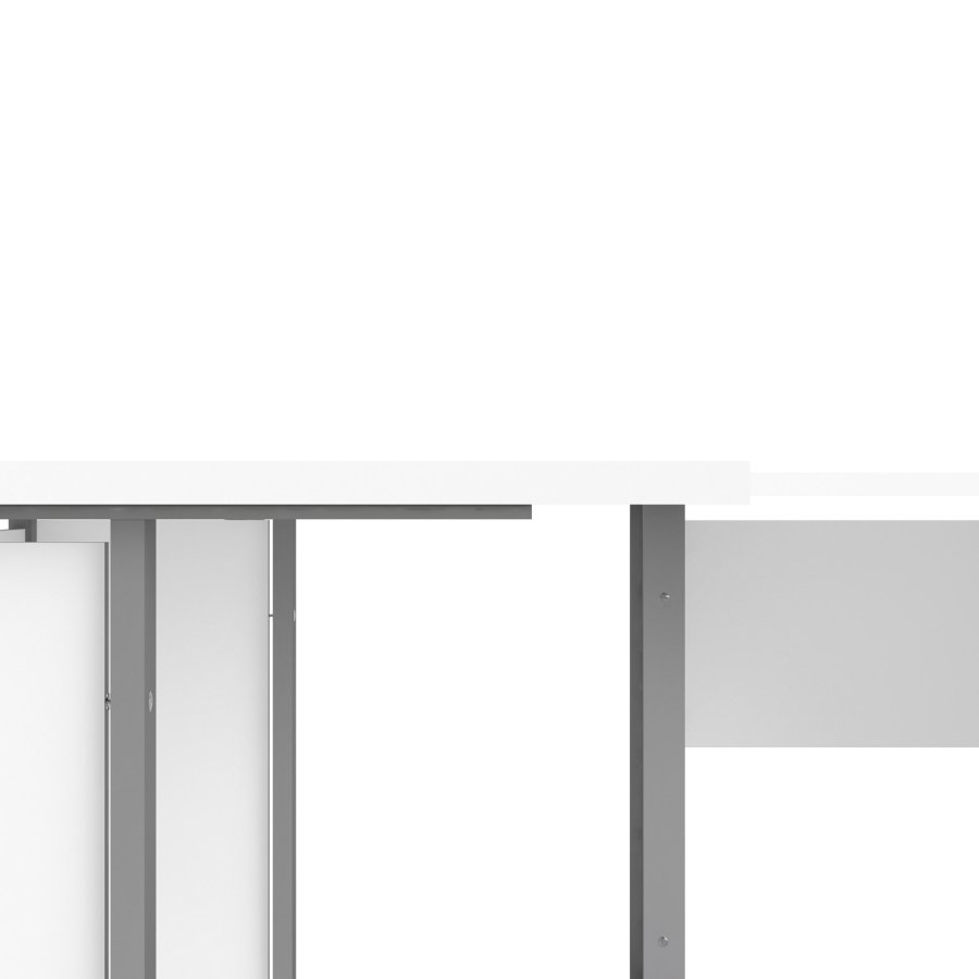 
TVILUM Prima hjørneskrivebord - hvid træ m stålstel, m 4 skuffer
