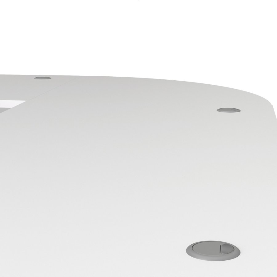 
TVILUM Prima skrivebord - rektangulært, hvidt træ og stålstel, med skuffer
