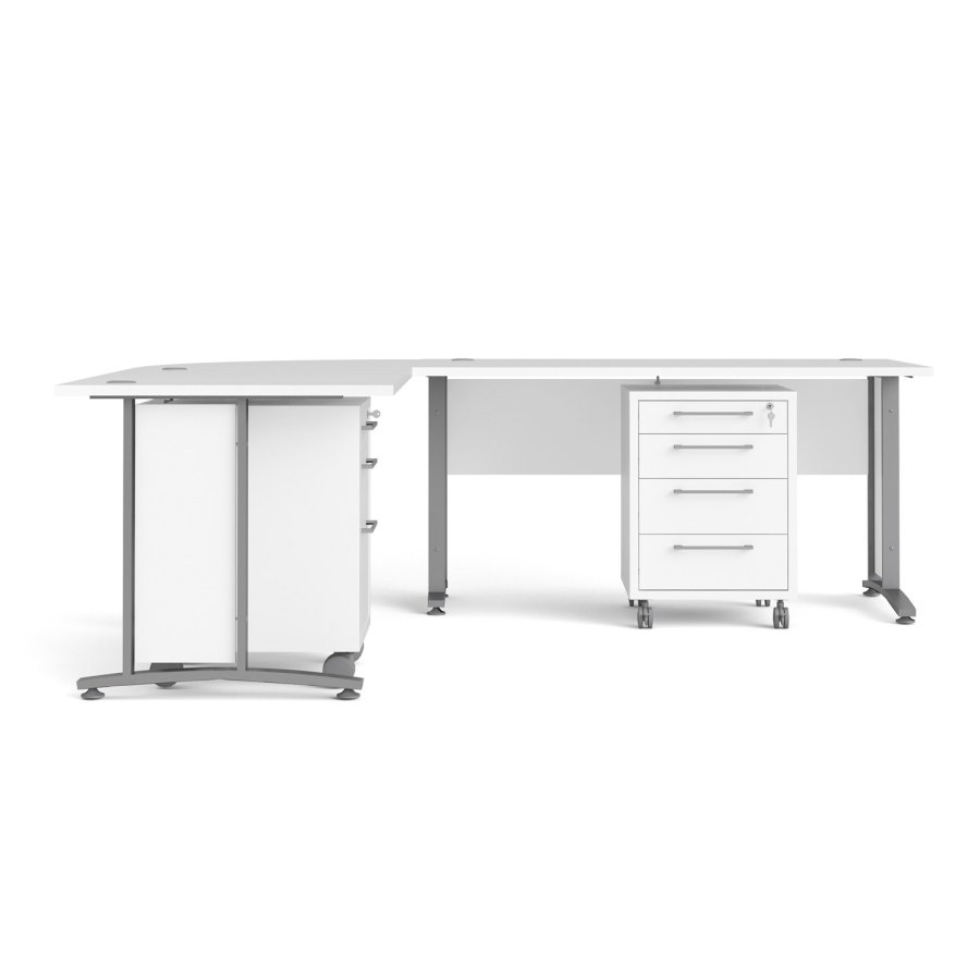 TVILUM Prima skuffesektion - hvid tr, m. hjul, 4 skuffer