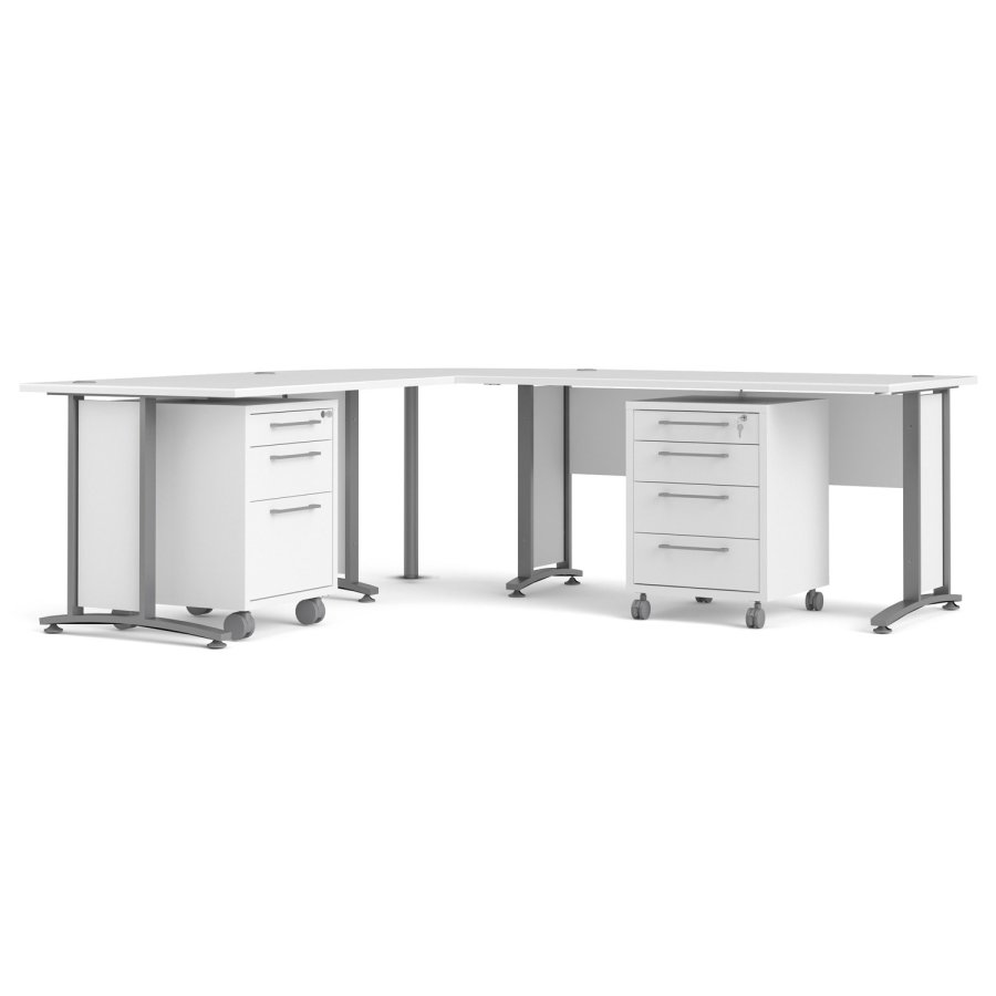 TVILUM Prima skuffesektion - hvid tr, m. hjul, 4 skuffer