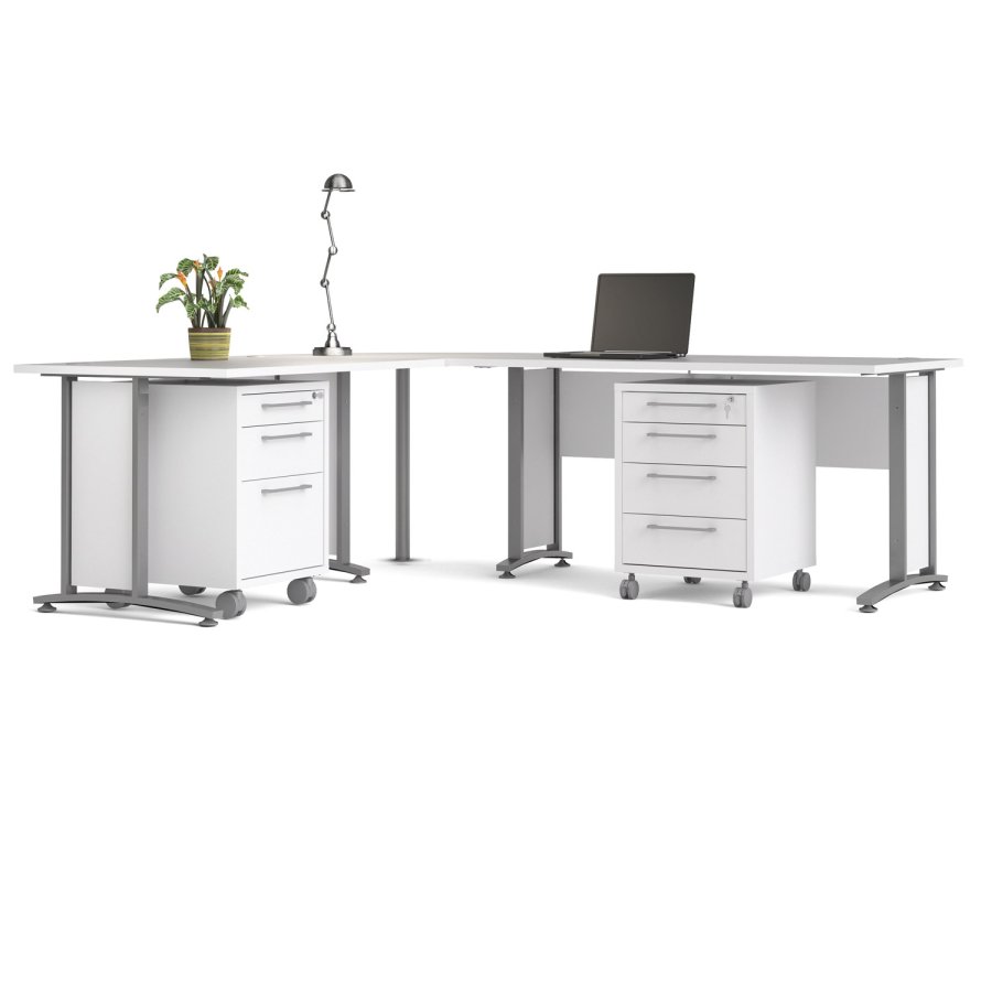 TVILUM Prima skuffesektion - hvid tr, m. hjul, 4 skuffer