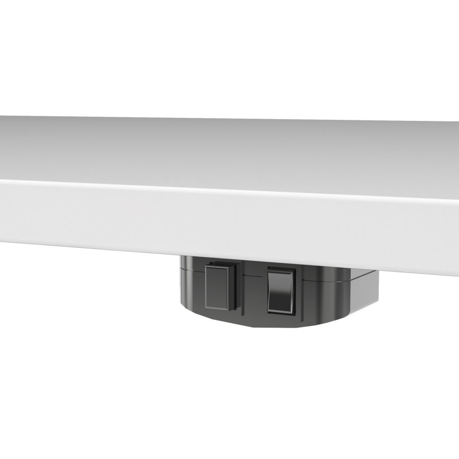 TVILUM Prima höhenverstellbarer Tisch - weiß/silbergrauer Stahl  (150x80)