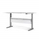 TVILUM Prima höhenverstellbarer Tisch - weißer und silbergrauer Stahl, rechteckig (180x90)