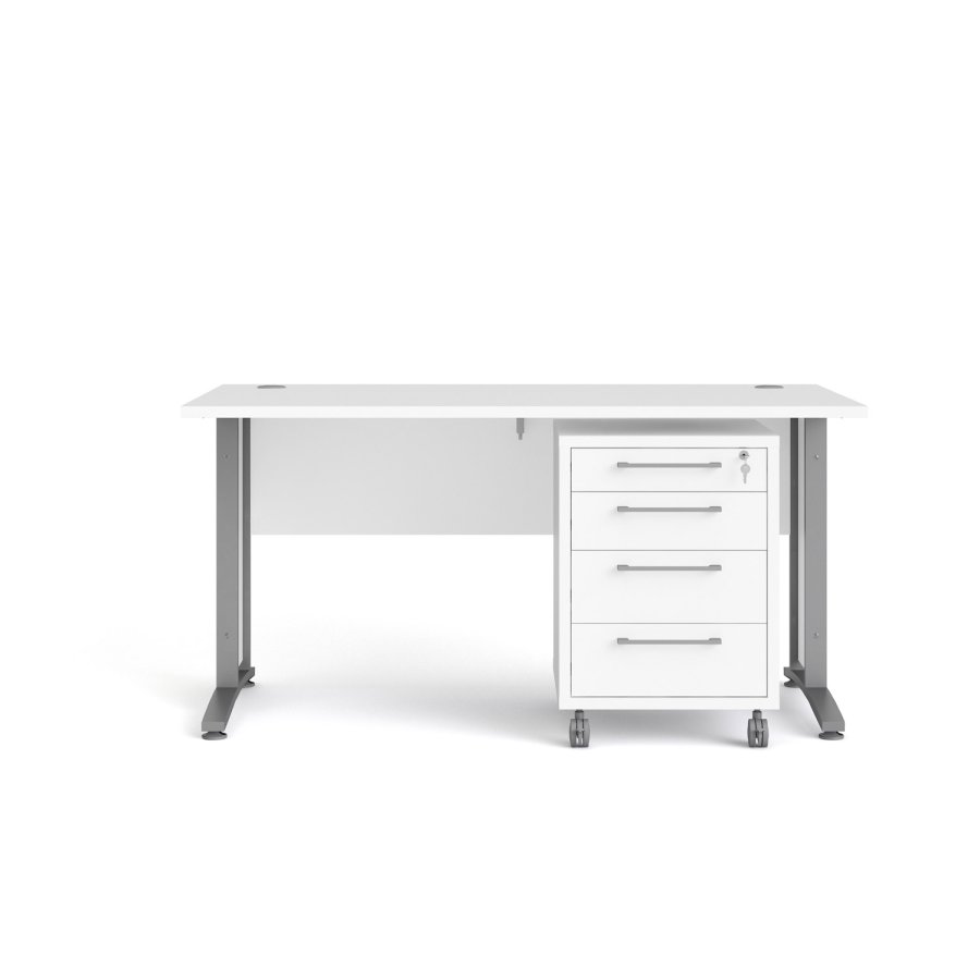 TVILUM Prima skuffesektion - hvid tr, m. hjul, 4 skuffer