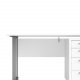 TVILUM Prima skrivebord, m. skuffesektion m. 4 skuffer - hvid tr, stl stel (150x80)