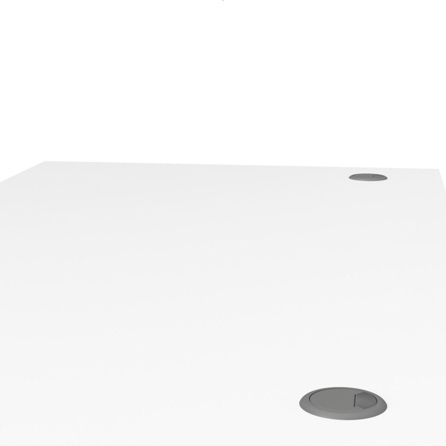 TVILUM Prima skrivebord, m. skuffesektion m. 4 skuffer - hvid tr, stl stel (150x80)