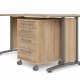 TVILUM Prima Schreibtisch, mit Schubladenelement mit 4 Schubladen - Eichenstruktur, Stahlrahmen (150x80)