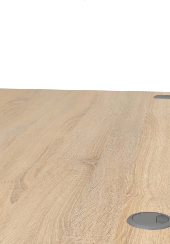 TVILUM Prima Schreibtisch, mit Schubladenelement mit 4 Schubladen - Eichenstruktur, Stahlrahmen (150x80)