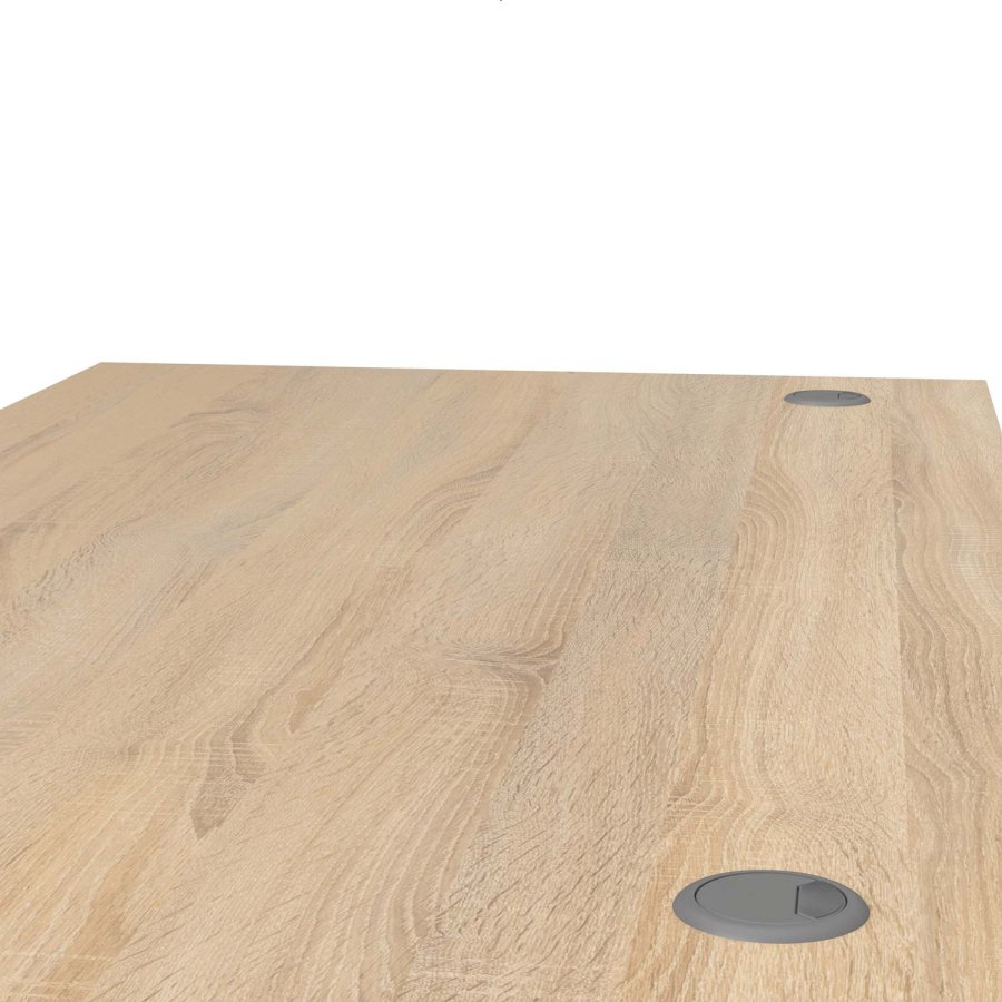 TVILUM Prima Schreibtisch, mit Schubladenelement mit 4 Schubladen - Eichenstruktur, Stahlrahmen (150x80)