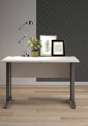 TVILUM Prima skrivebord - hvitt tre, 80x120