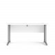 TVILUM Prima Schreibtisch - weißes Holz und silbergrauer Stahl (150x80)