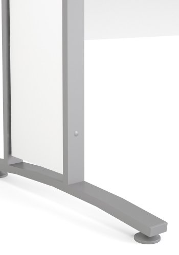 TVILUM Prima Schreibtisch - weißes Holz und silbergrauer Stahl (150x80)