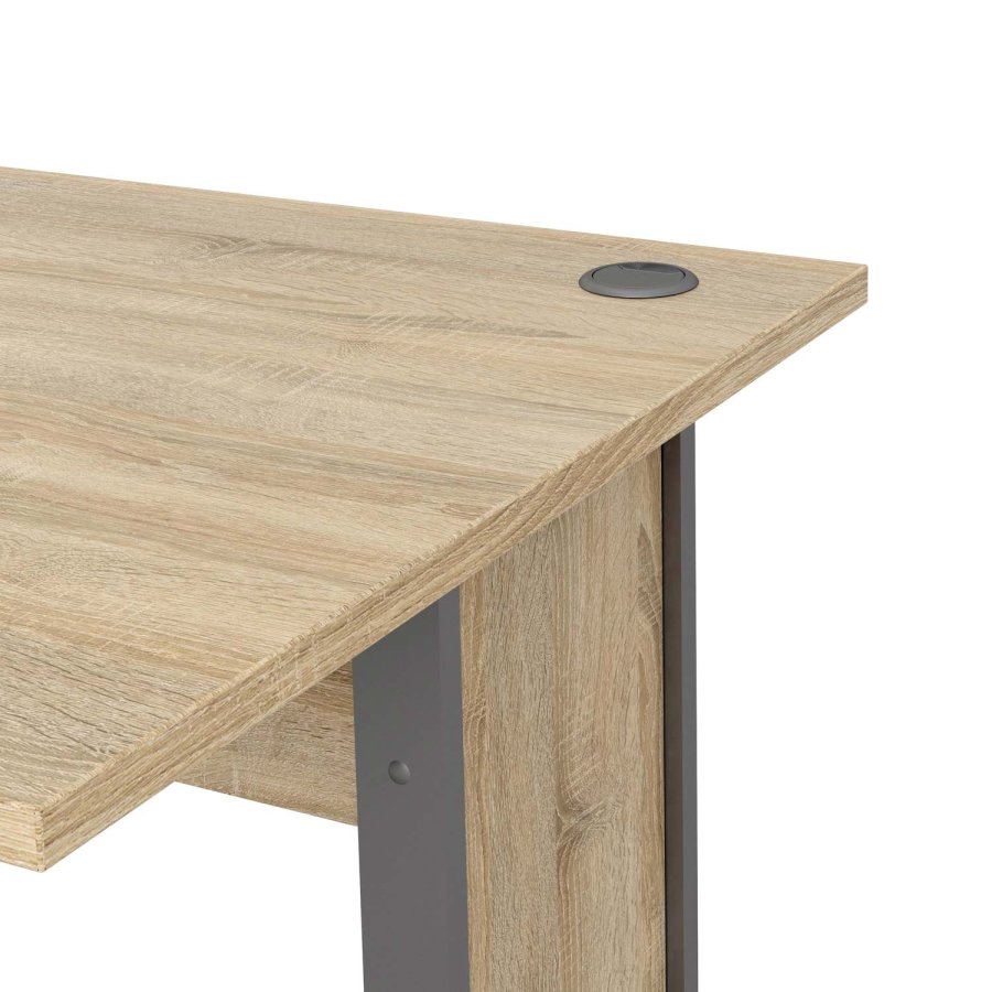 TVILUM Prima Schreibtisch - Eichenstruktur und silbergrauer Stahl (150x80)