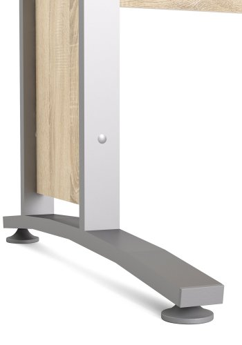TVILUM Prima Schreibtisch - Eichenstruktur und silbergrauer Stahl (150x80)