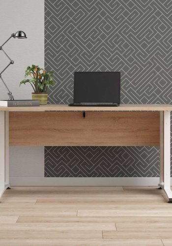 TVILUM Prima Schreibtisch - Eichenfurnier natur und weiß (150x80)