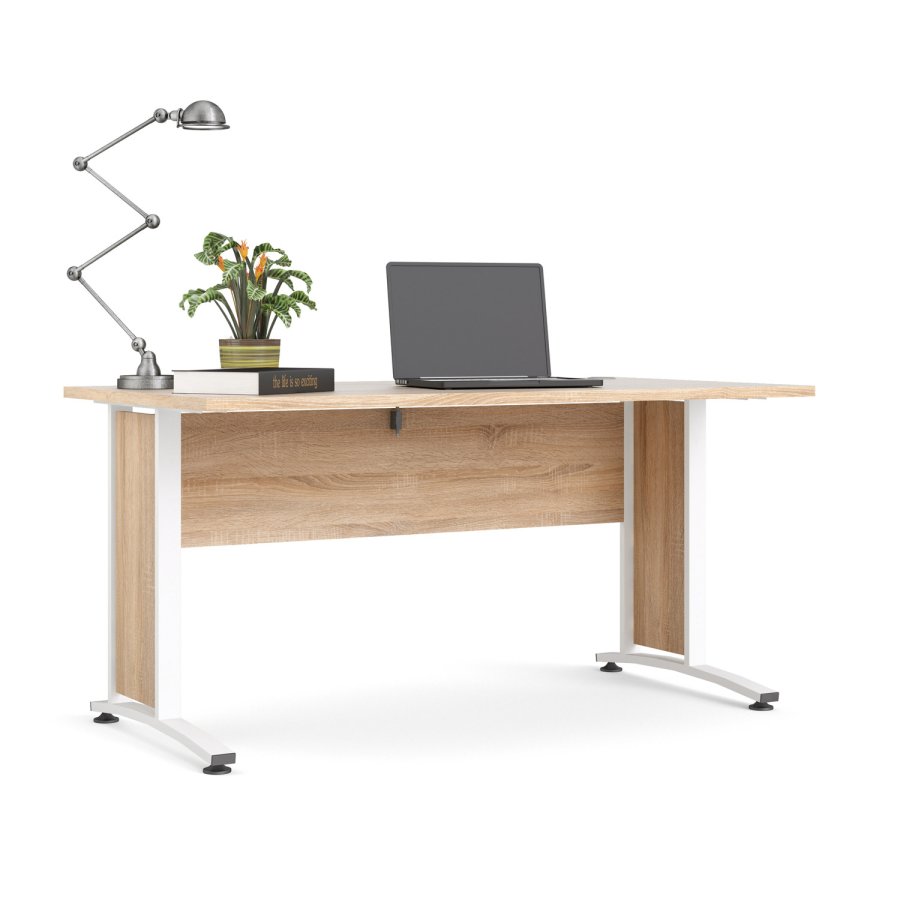 TVILUM Prima Schreibtisch - Eichenfurnier natur und weiß (150x80)