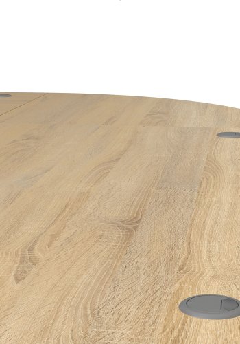 
TVILUM Prima hjørneskrivebord - natur melaminbelagt træ, stålstel, 4 skuffer
