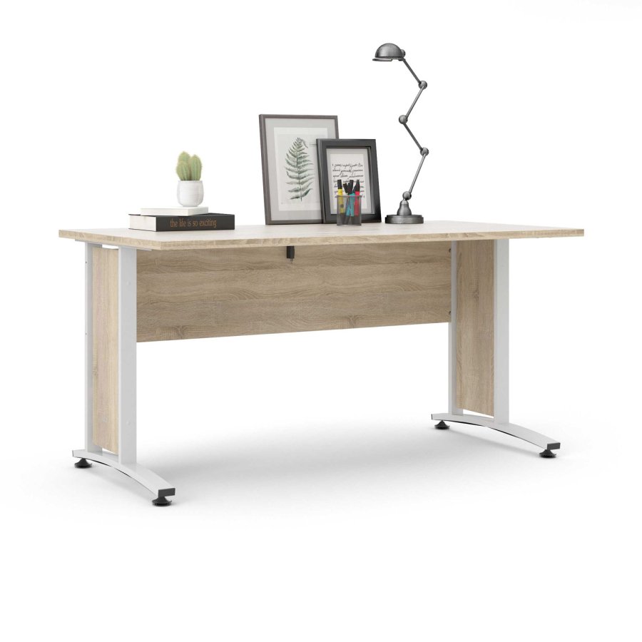 TVILUM Prima Schreibtisch - Eichenfurnier natur und weiß (150x80)