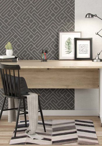 TVILUM Prima Schreibtisch - Eichenfurnier natur und weiß (150x80)