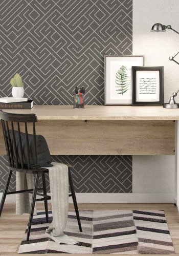 TVILUM Prima Schreibtisch - Eichenfurnier natur und weiß (150x80)