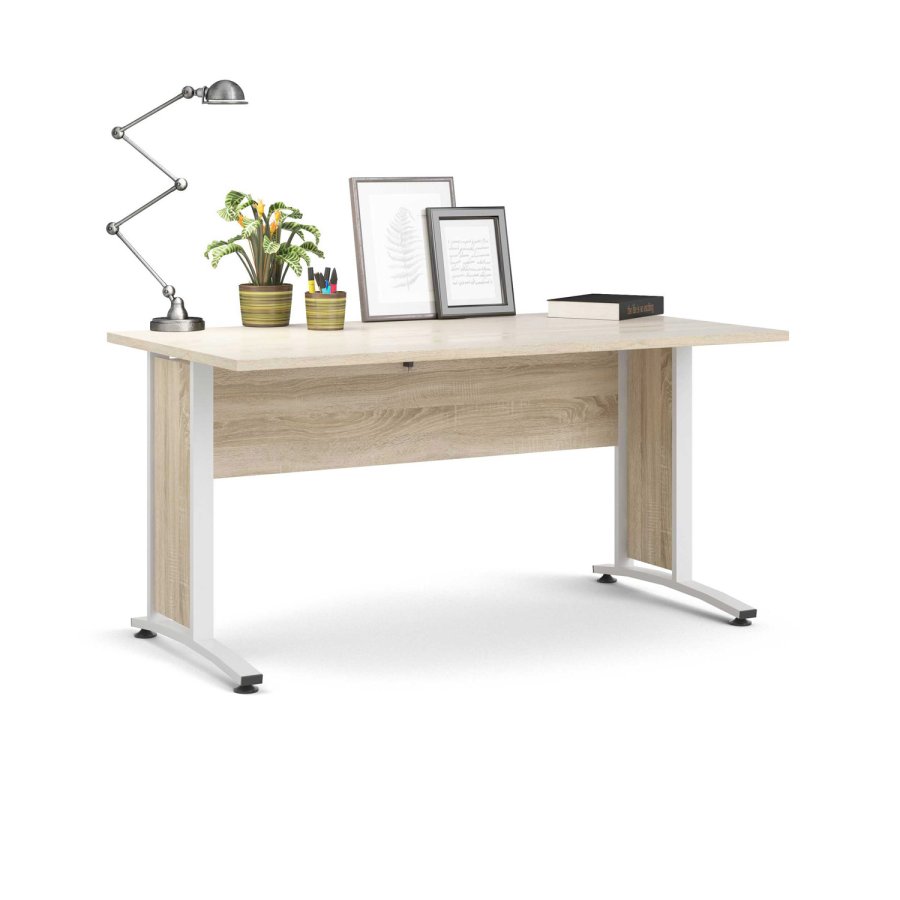 TVILUM Prima Schreibtisch - Eichenfurnier natur und weiß (150x80)