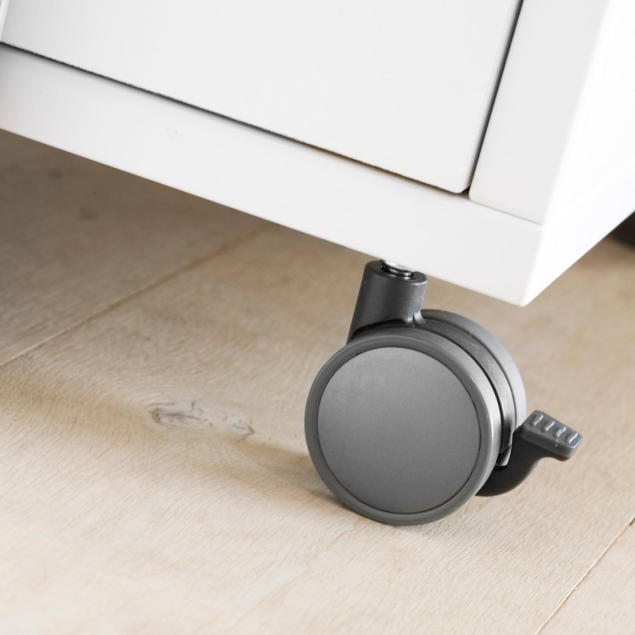 TVILUM Prima skuffesektion - hvid tr, m. hjul, 4 skuffer