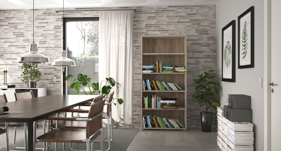 
TVILUM PRIMA reol - hvid, sort, 4 hylder
