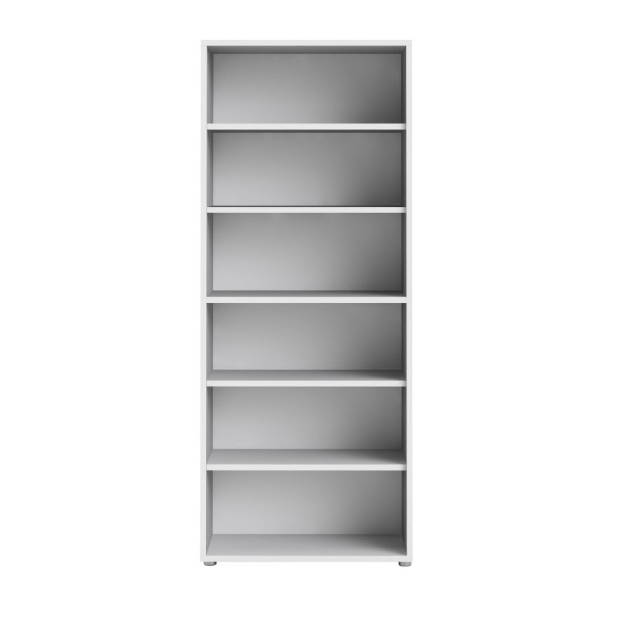 TVILUM Prima Bücherregal, mit 5 Regalen – weißes Melamin (H: 221,7 cm x 89,2 cm x 40,1 cm)