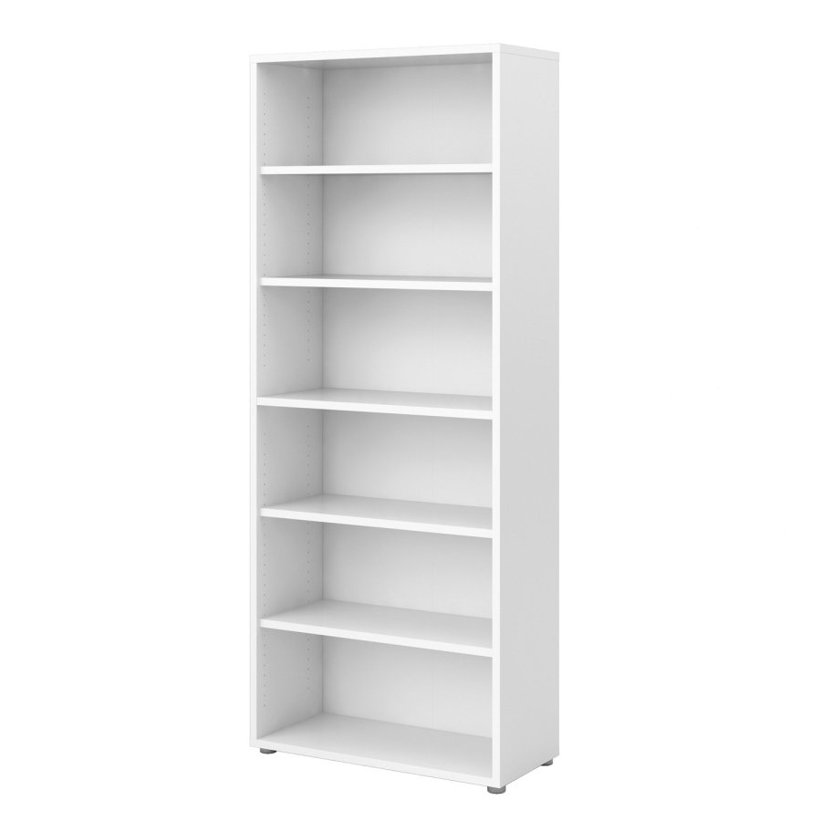 TVILUM Prima Bücherregal, mit 5 Regalen – weißes Melamin (H: 221,7 cm x 89,2 cm x 40,1 cm)