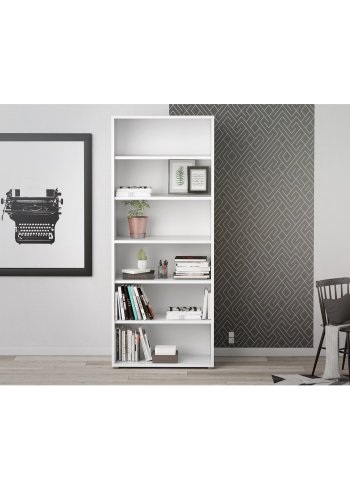 TVILUM Prima B�cherregal, mit 5 Regalen � wei�es Melamin (H: 221,7 cm x 89,2 cm x 40,1 cm)