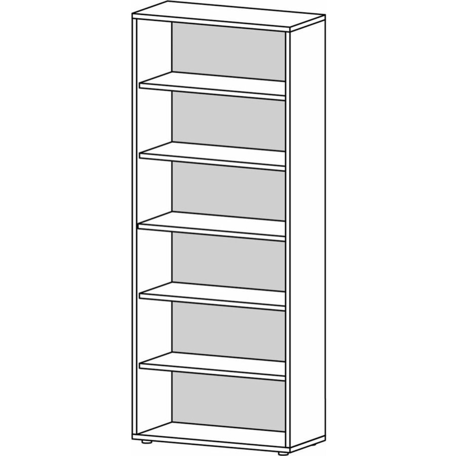 TVILUM Prima Bücherregal, mit 5 Regalen – weißes Melamin (H: 221,7 cm x 89,2 cm x 40,1 cm)