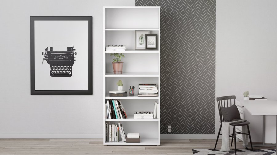 TVILUM Prima skrivebord - hvitt tre, 80x120