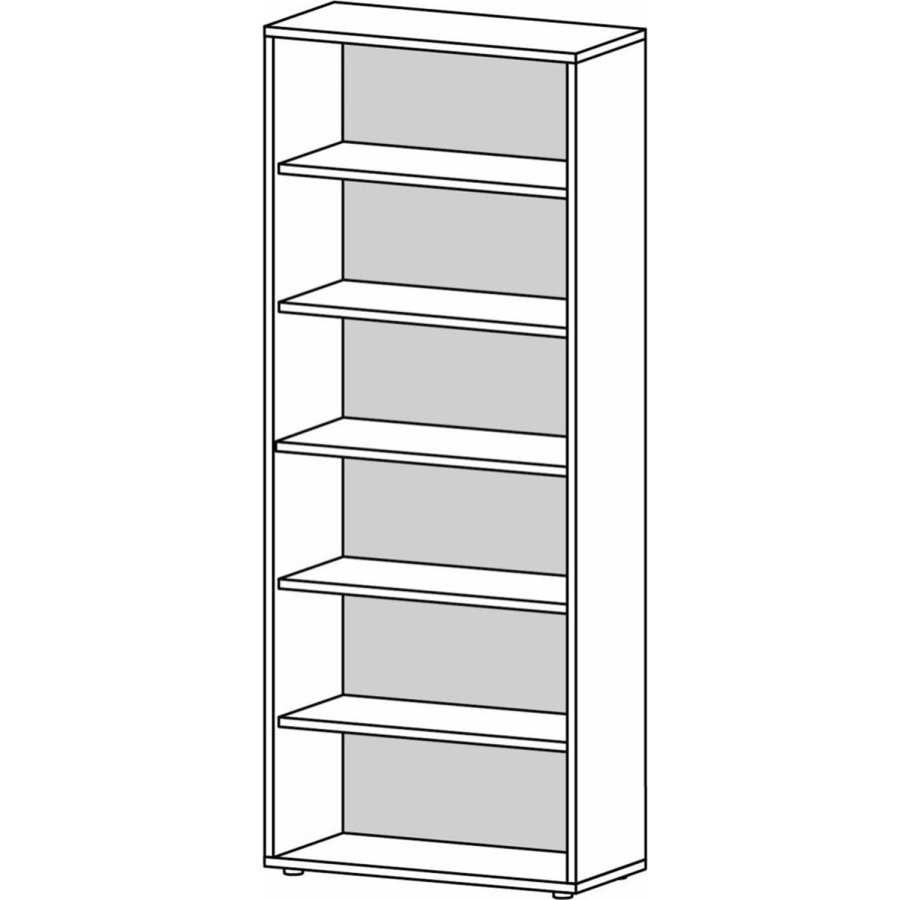 TVILUM Prima Bücherregal, m. 5 Regalböden - Naturfolie